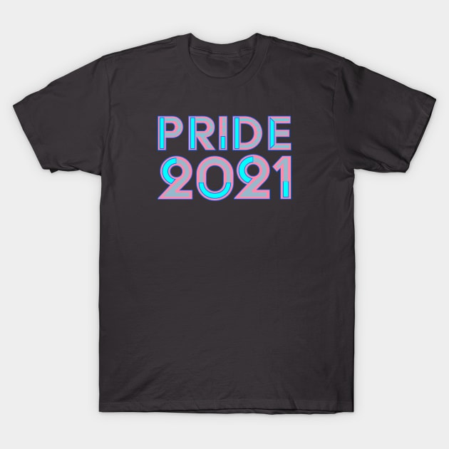 LGTBQ Pride Month Tee - 2021 - Trans Flag Colors T-Shirt by South-O-Matic